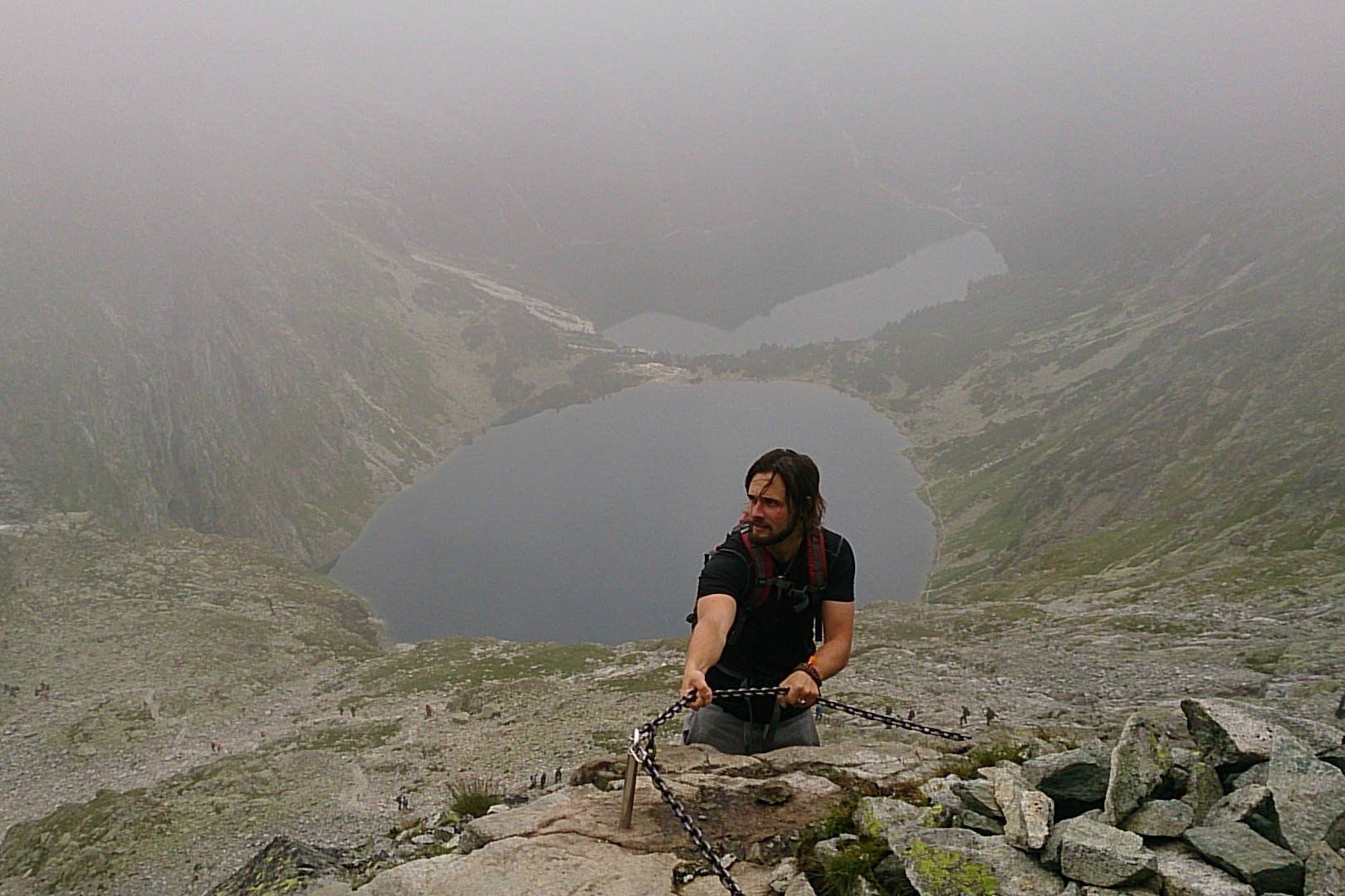 A Hiker Climbing Rysy