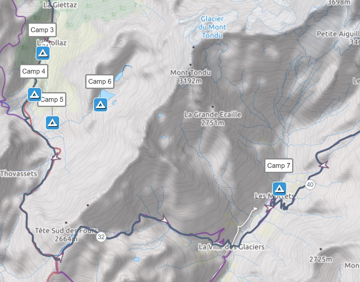 Map marking camping site 7