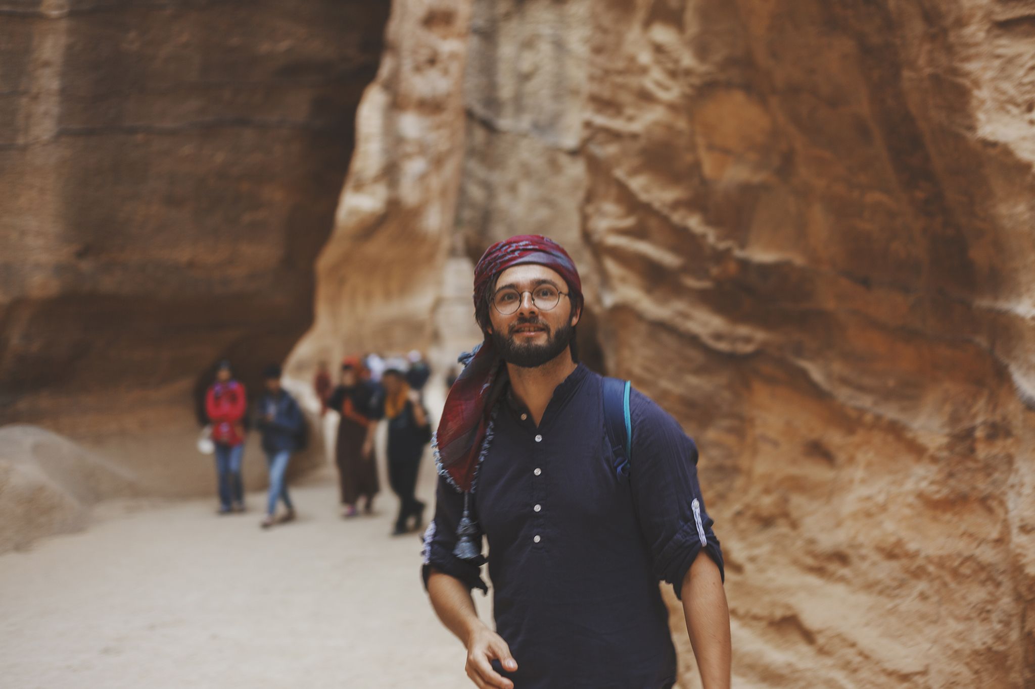 Man Posing Near Entrance to Petra