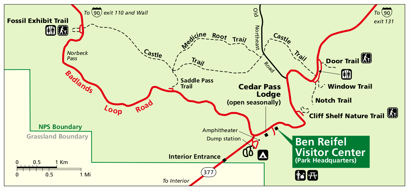 Badlands National Park Map