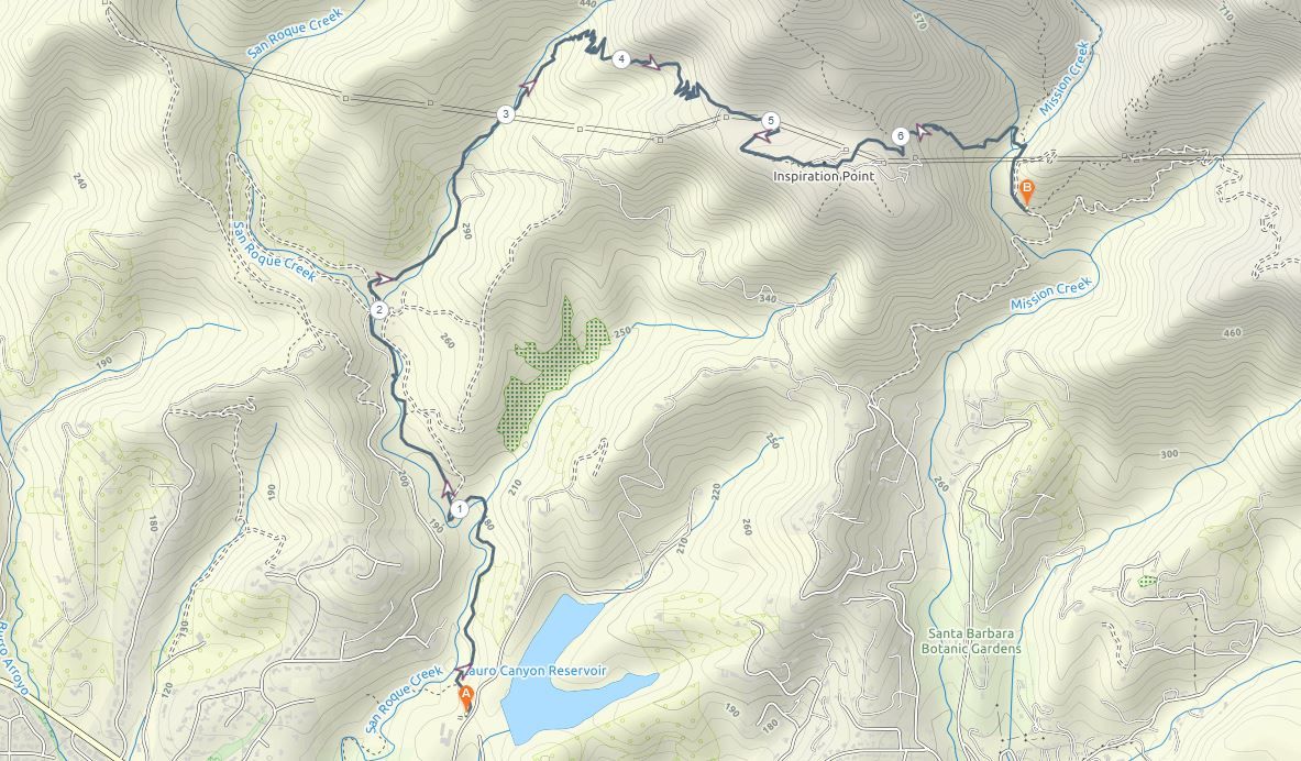 Jesusita Trail Map