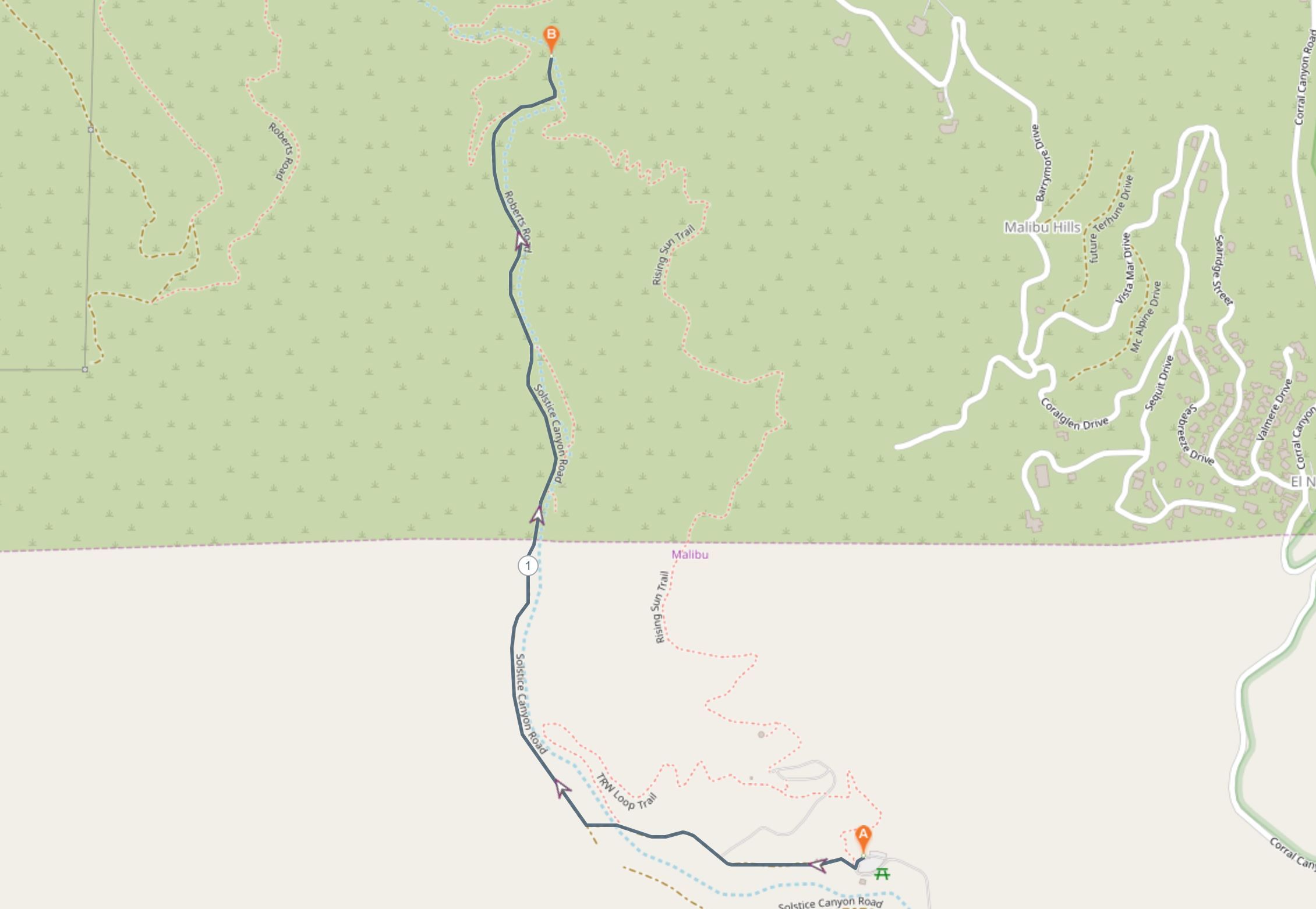 Solstice Canyon Trail Map