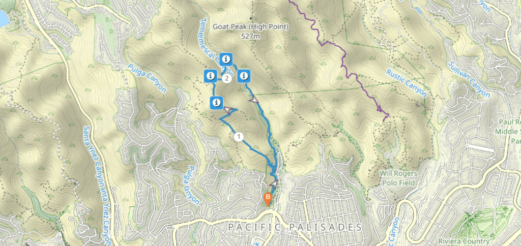 Temescal Canyon Trail Map