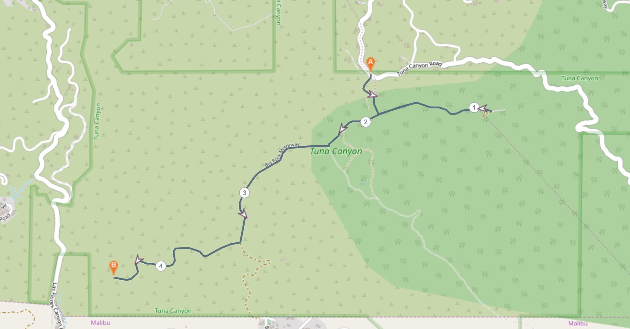 Tuna Canyon Trail Map