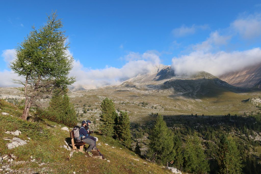 Two hikers resting