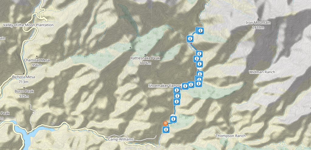 Bridge to Nowhere Trail Map