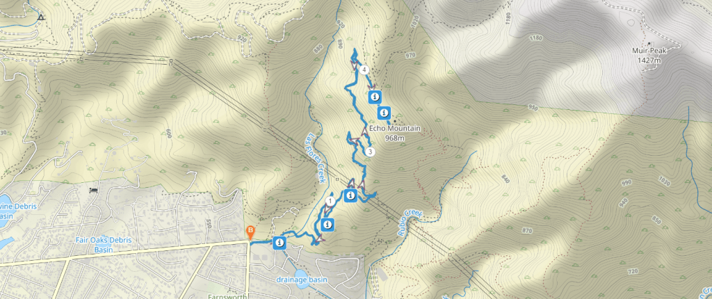 Echo Mountain via Sam Merrill Trail Map