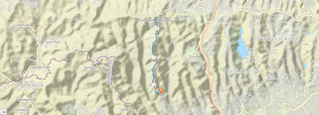 Mandeville Canyon Trail Map