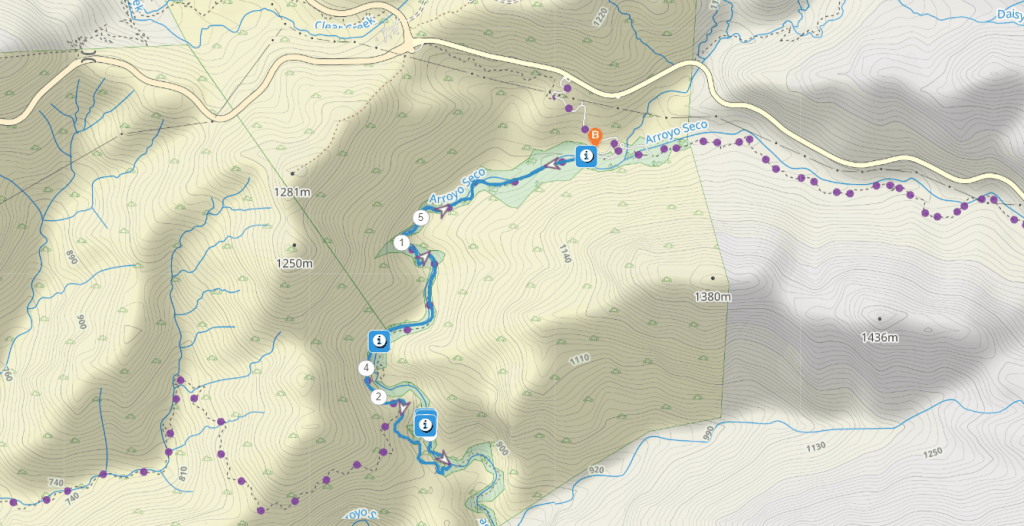 Switzer Falls via Gabrielino Trail Map