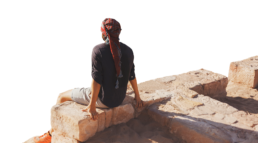 Author of the blog looking into distance of Petra