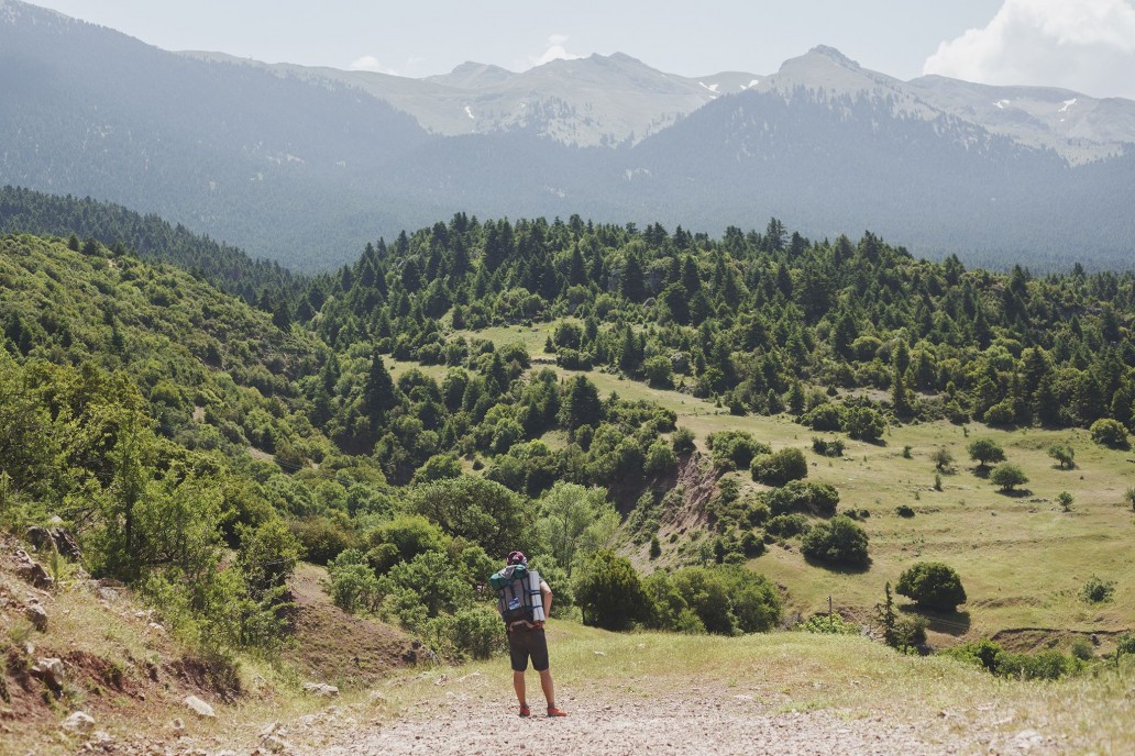 hiker overlooking the valley