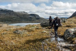 Two Hikers With Backpacks
